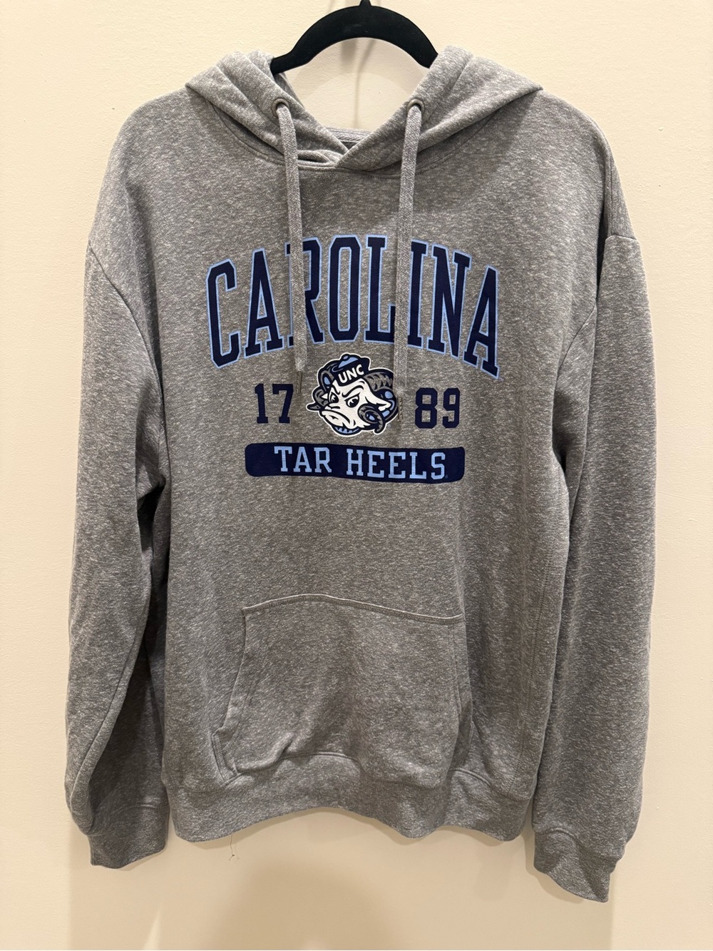 North Carolina Tar Heels UNC Hoodie Sweatshirt Grey Blue Mens XL Pullover